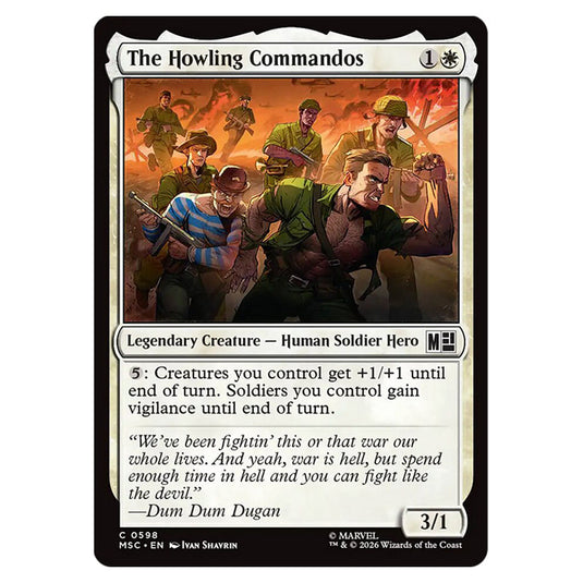 The Howling Commandos 0598 card from the Magic The Gathering set Marvel Super Heroes Commander