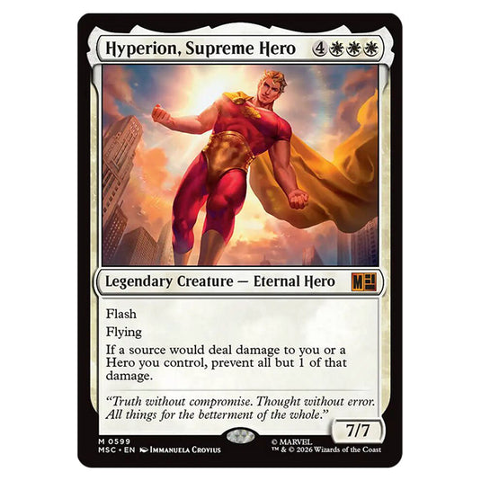 Hyperion, Supreme Hero 0599 card from the Magic The Gathering set Marvel Super Heroes Commander
