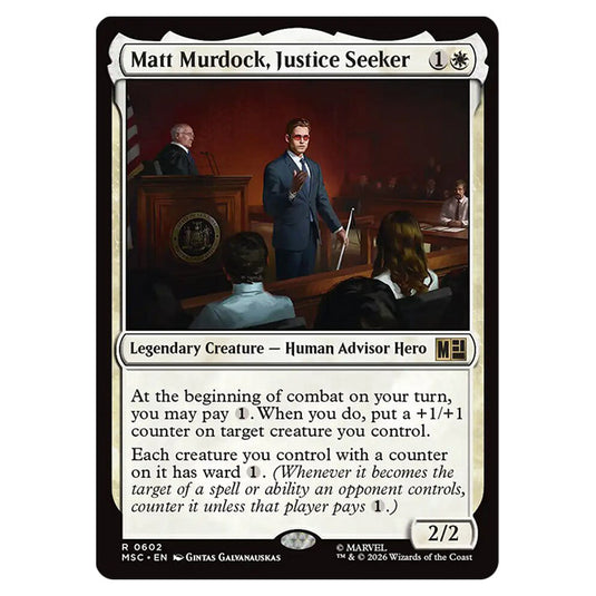 Matt Murdock, Justice Seeker 0602 card from the Magic The Gathering set Marvel Super Heroes Commander