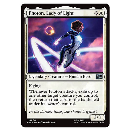 Photon, Lady of Light 0606 card from the Magic The Gathering set Marvel Super Heroes Commander