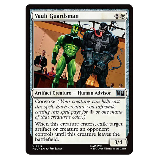 Vault Guardsman 0612 card from the Magic The Gathering set Marvel Super Heroes Commander