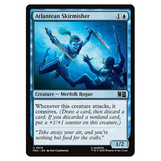 Atlantean Skirmisher 0616 card from the Magic The Gathering set Marvel Super Heroes Commander