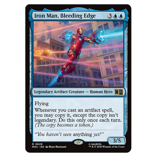 Iron Man, Bleeding Edge 0626 card from the Magic The Gathering set Marvel Super Heroes Commander