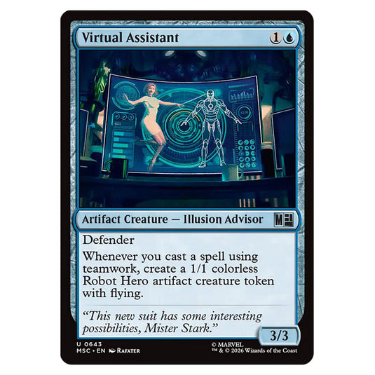 Virtual Assistant 0643 card from the Magic The Gathering set Marvel Super Heroes Commander