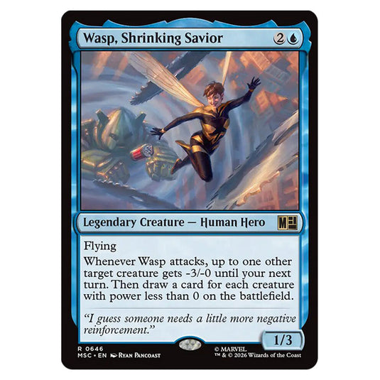 Wasp, Shrinking Savior 0646 card from the Magic The Gathering set Marvel Super Heroes Commander