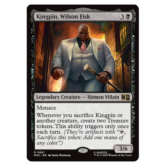 Kingpin, Wilson Fisk 0661 card from the Magic The Gathering set Marvel Super Heroes Commander