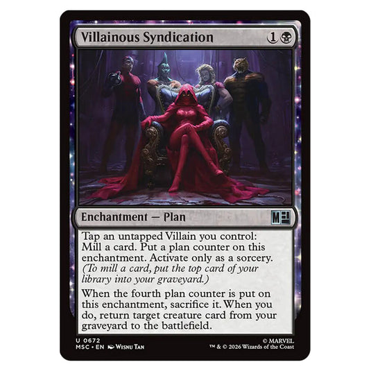 Villainous Syndication 0672 card from the Magic The Gathering set Marvel Super Heroes Commander