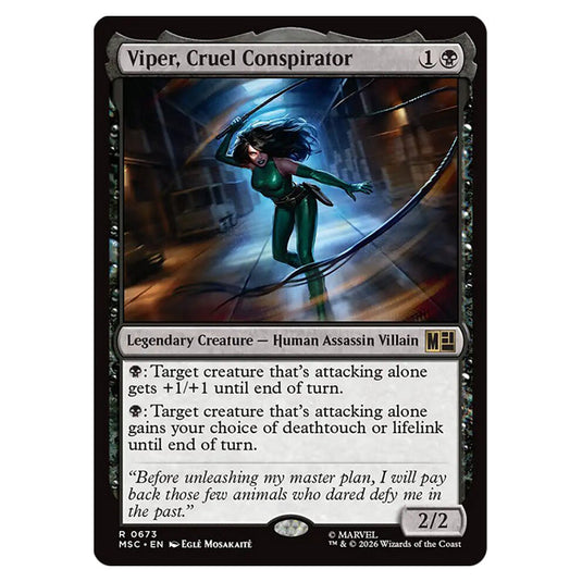 Viper, Cruel Conspirator 0673 card from the Magic The Gathering set Marvel Super Heroes Commander