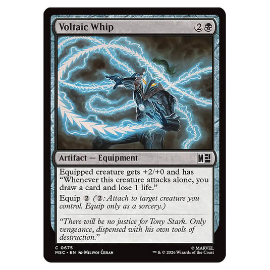 Voltaic Whip 0675 card from the Magic The Gathering set Marvel Super Heroes Commander