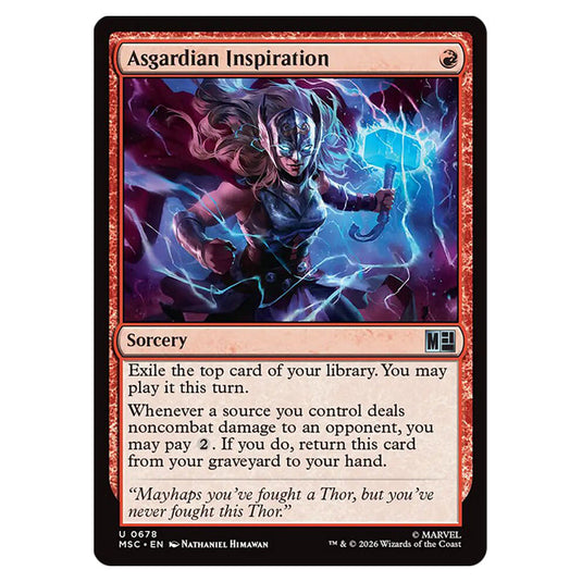 Asgardian Inspiration 0678 card from the Magic The Gathering set Marvel Super Heroes Commander