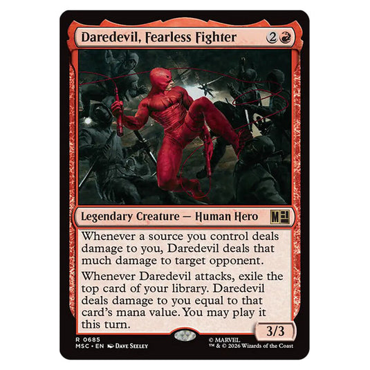 Daredevil, Fearless Fighter 0685 card from the Magic The Gathering set Marvel Super Heroes Commander