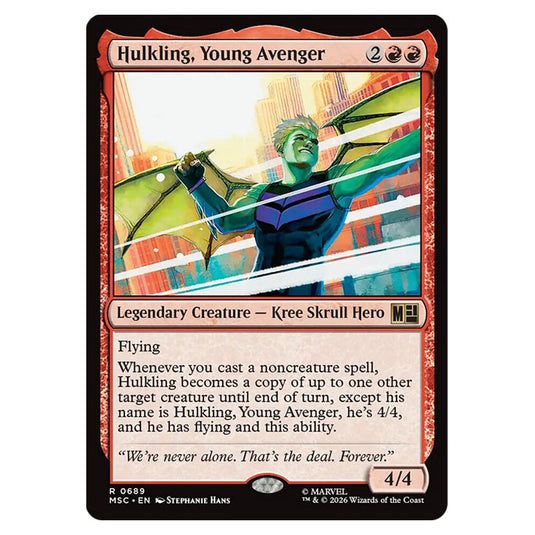 Hulkling, Young Avenger 0689 card from the Magic The Gathering set Marvel Super Heroes Commander