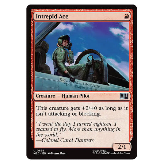 Intrepid Ace 0691 card from the Magic The Gathering set Marvel Super Heroes Commander