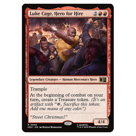 Luke Cage, Hero for Hire 0696 card from the Magic The Gathering set Marvel Super Heroes Commander