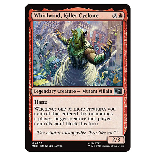 Whirlwind, Killer Cyclone 0709 card from the Magic The Gathering set Marvel Super Heroes Commander