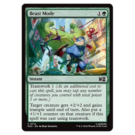 Beast Mode 0713 card from the Magic The Gathering set Marvel Super Heroes Commander