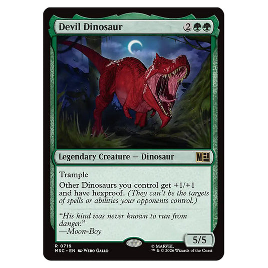 Devil Dinosaur 0719 card from the Magic The Gathering set Marvel Super Heroes Commander