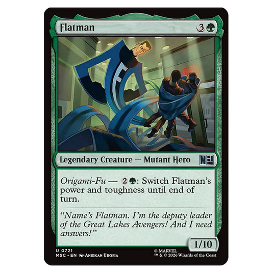 Flatman 0721 card from the Magic The Gathering set Marvel Super Heroes Commander