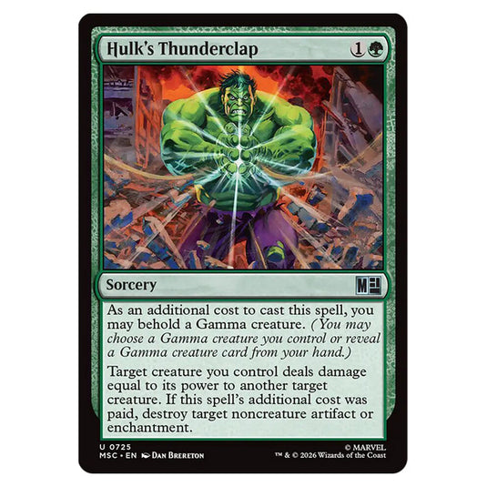 Hulk's Thunderclap 0725 card from the Magic The Gathering set Marvel Super Heroes Commander
