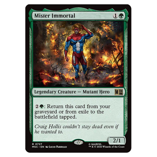 Mister Immortal 0727 card from the Magic The Gathering set Marvel Super Heroes Commander