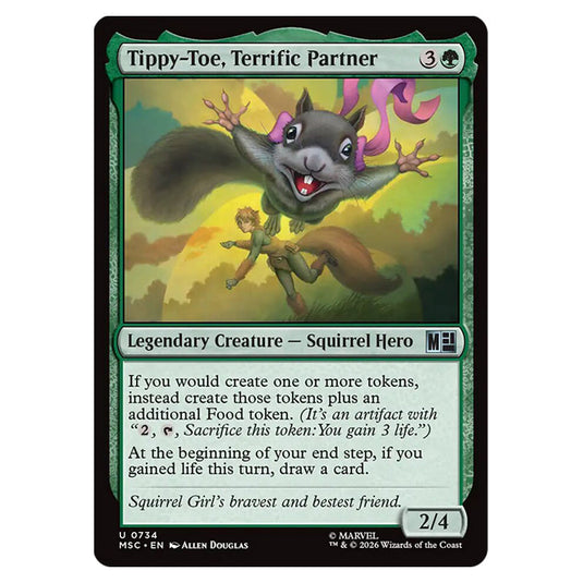 Tippy-Toe, Terrific Partner 0734 card from the Magic The Gathering set Marvel Super Heroes Commander