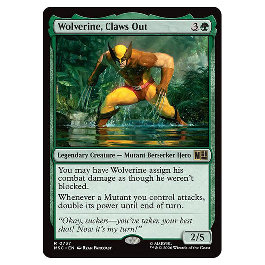 Wolverine, Claws Out 0737 card from the Magic The Gathering set Marvel Super Heroes Commander