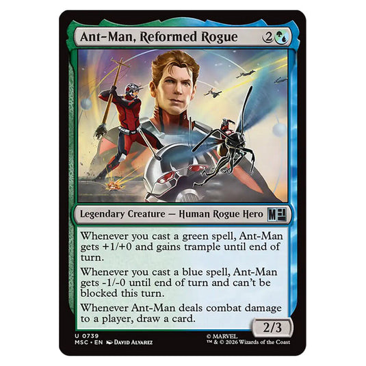 Ant-Man, Reformed Rogue 0739 card from the Magic The Gathering set Marvel Super Heroes Commander