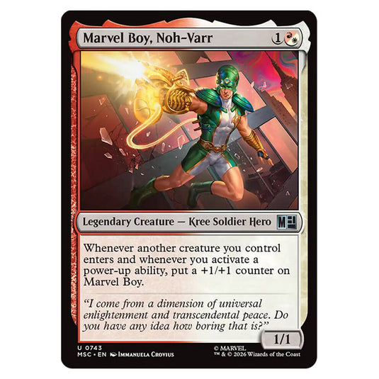 Marvel Boy, Noh-Varr 0743 card from the Magic The Gathering set Marvel Super Heroes Commander