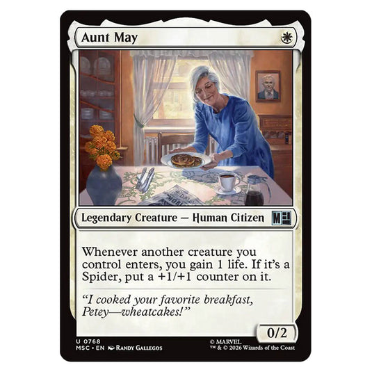 Aunt May 0768 card from the Magic The Gathering set Marvel Super Heroes Commander