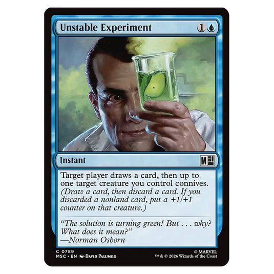 Unstable Experiment 0789 card from the Magic The Gathering set Marvel Super Heroes Commander