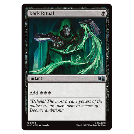 Dark Ritual 0793 card from the Magic The Gathering set Marvel Super Heroes Commander