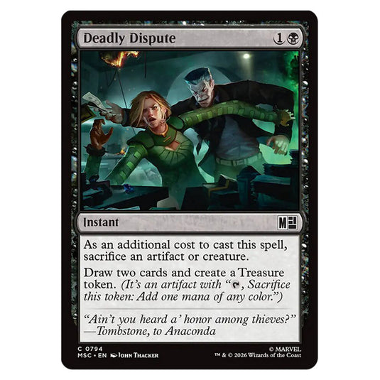 Deadly Dispute 0794 card from the Magic The Gathering set Marvel Super Heroes Commander
