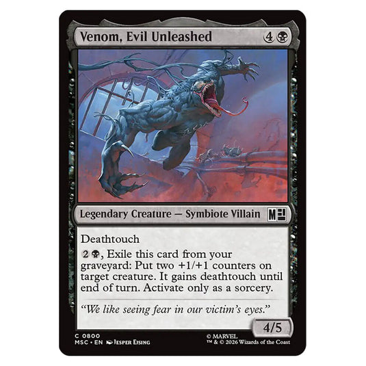 Venom, Evil Unleashed 0800 card from the Magic The Gathering set Marvel Super Heroes Commander