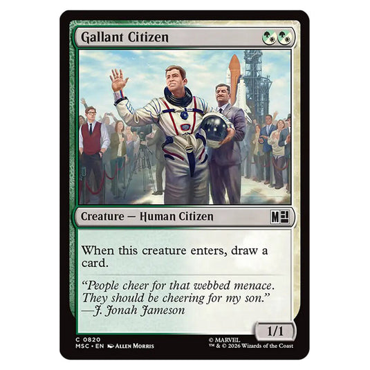 Gallant Citizen 0820 card from the Magic The Gathering set Marvel Super Heroes Commander
