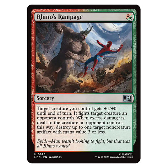 Rhino's Rampage 0823 card from the Magic The Gathering set Marvel Super Heroes Commander