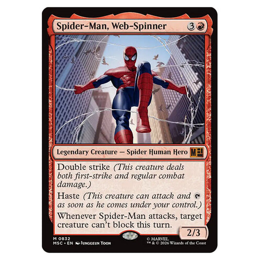 Spider-Man, Web-Spinner 0832 card from the Magic The Gathering set Marvel Super Heroes Commander