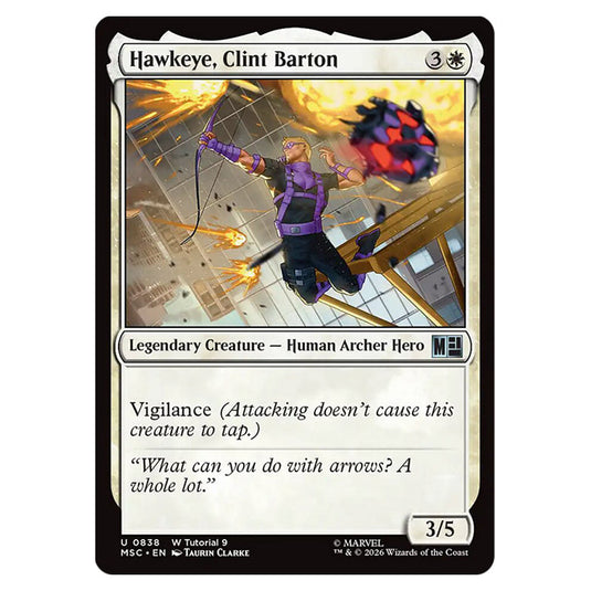 Hawkeye, Clint Barton 0838 card from the Magic The Gathering set Marvel Super Heroes Commander