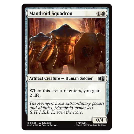 Mandroid Squadron 0841 card from the Magic The Gathering set Marvel Super Heroes Commander