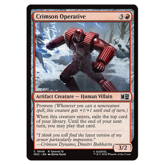 Crimson Operative 0848 card from the Magic The Gathering set Marvel Super Heroes Commander