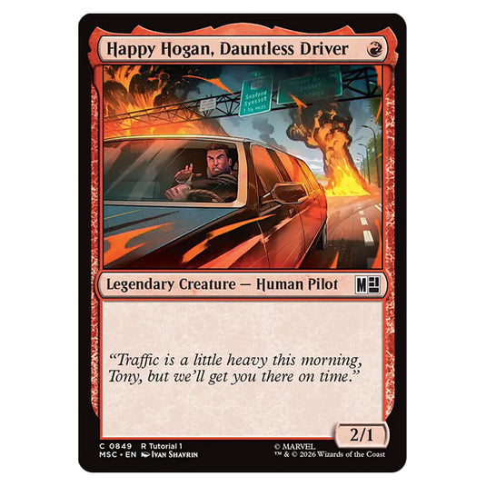 Happy Hogan, Dauntless Driver 0849 card from the Magic The Gathering set Marvel Super Heroes Commander
