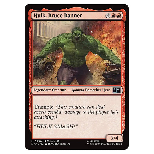 Hulk, Bruce Banner 0850 card from the Magic The Gathering set Marvel Super Heroes Commander