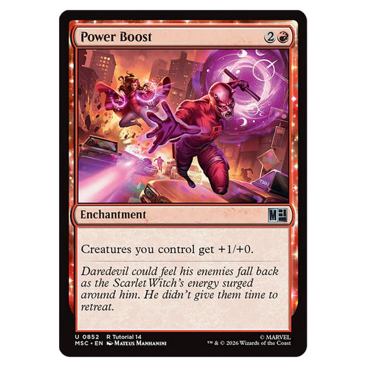 Power Boost 0852 card from the Magic The Gathering set Marvel Super Heroes Commander