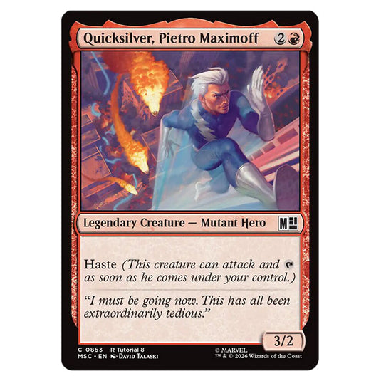 Quicksilver, Pietro Maximoff 0853 card from the Magic The Gathering set Marvel Super Heroes Commander