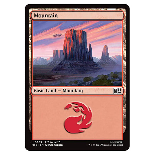 Mountain 0865 card from the Magic The Gathering set Marvel Super Heroes Commander