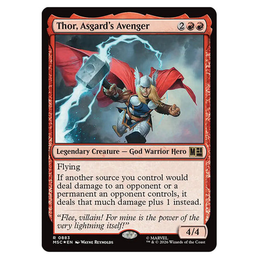 Thor, Asgard's Avenger 0883 card from the Magic The Gathering set Marvel Super Heroes Commander
