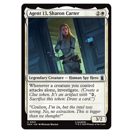 Agent 13, Sharon Carter 0001 card from the Magic The Gathering set Marvel Super Heroes