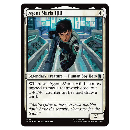 Agent Maria Hill 0002 card from the Magic The Gathering set Marvel Super Heroes