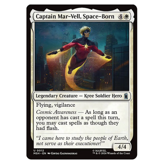 Captain Mar-Vell, Space-Born 0012 card from the Magic The Gathering set Marvel Super Heroes