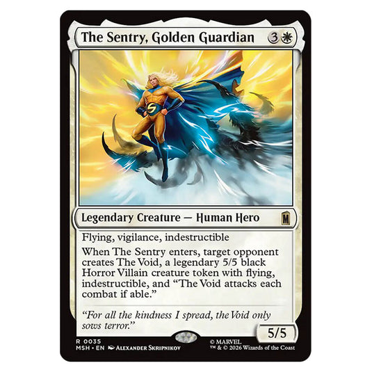 The Sentry, Golden Guardian 0035 card from the Magic The Gathering set Marvel Super Heroes