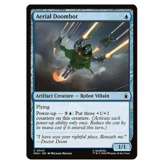 Aerial Doombot 0043 card from the Magic The Gathering set Marvel Super Heroes
